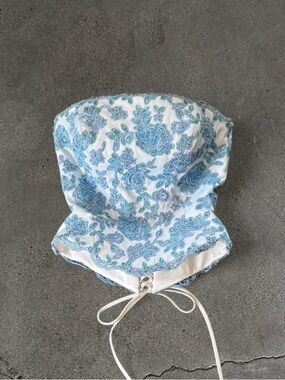 Vintage Blue Lace Fairy Corset Bustier